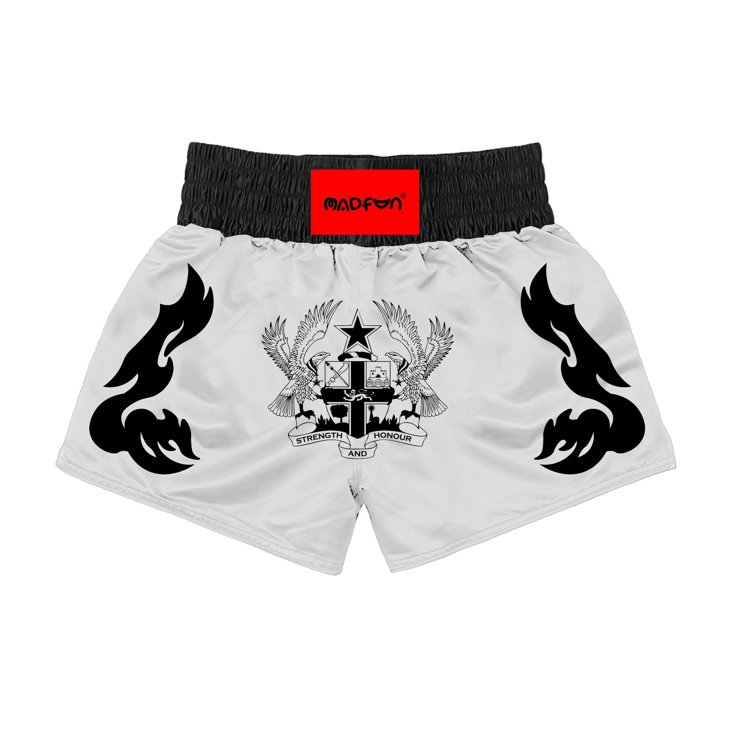 Madfun Strength & Honour Shorts - White/Black