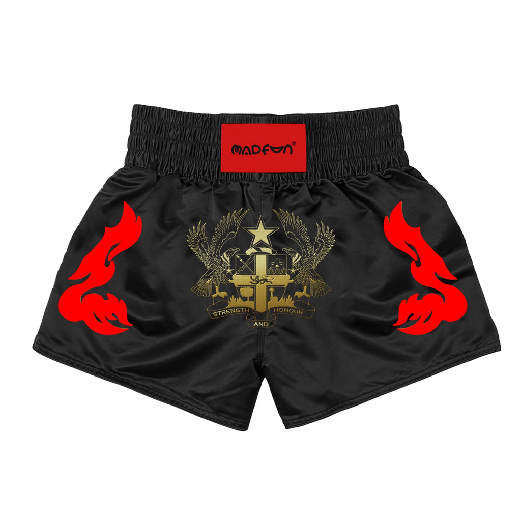 Madfun Strength & Honour Shorts - Black/Gold/Red